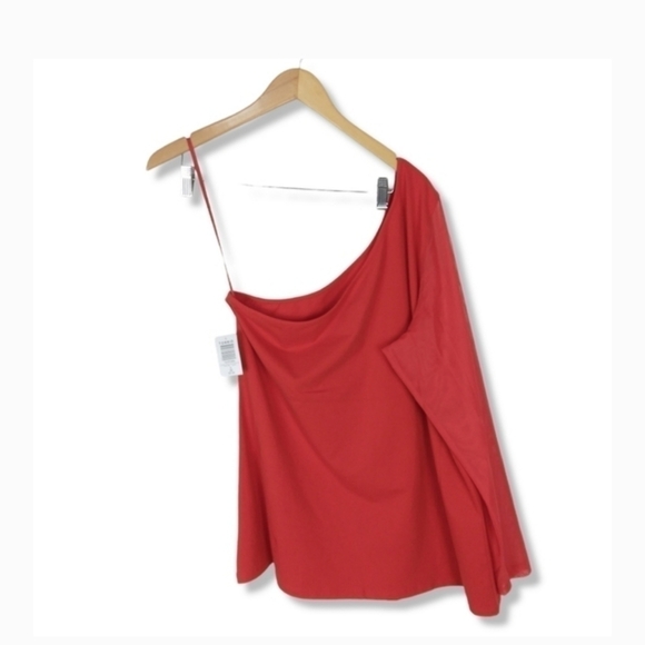 NWT Torrid One Shoulder Mesh Sleeve Top - Picture 11 of 12